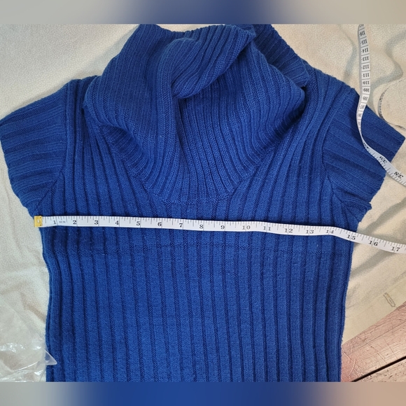 Wet Seal size Large Blue sweater dress top Tunic with belt - Picture 4 of 9